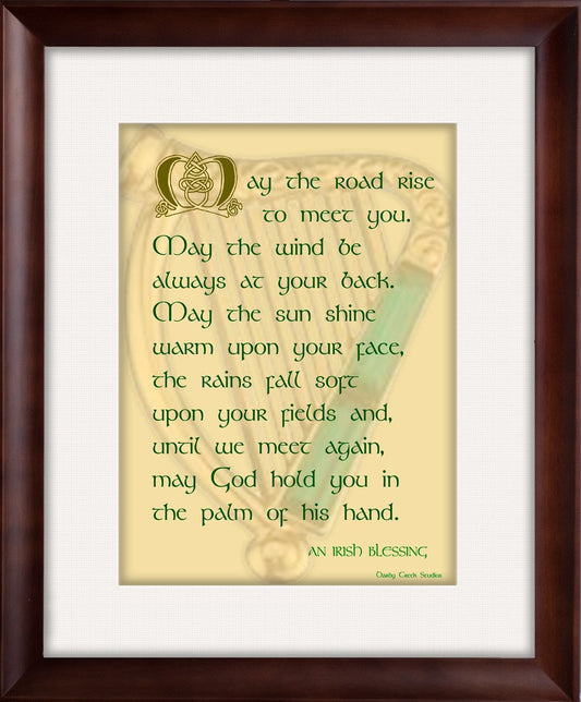 May the Road - Irish Blessing- Framed - Inspirational Art