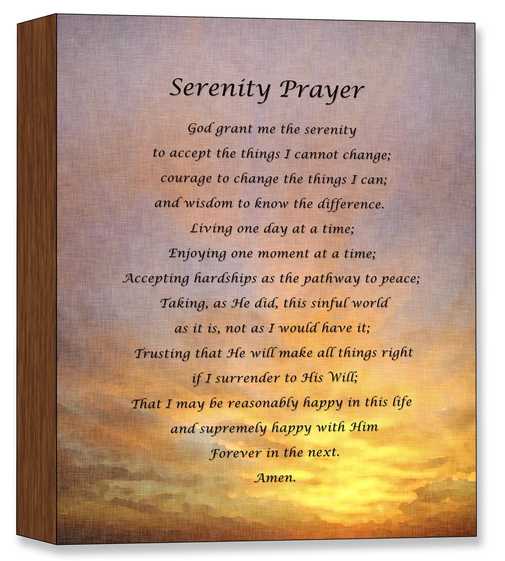 Serenity Prayer - Canvas on Birch Framed Art