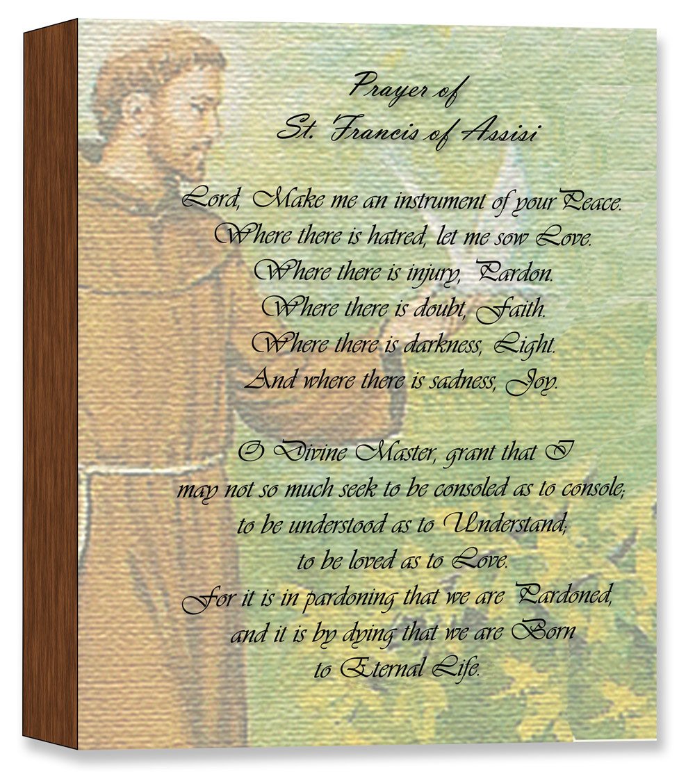Saint Francis  Prayer - Canvas on Birch 