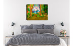Enchanted Forest Painting printed on Canvas - Painting on Bed Room Wall