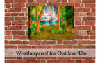 Enchanted Forest Painting printed on Canvas - Waterproof Painting on Outdoor Patio Wall