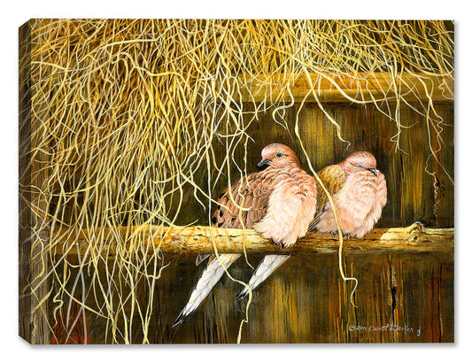 Feather Bed Mourning Doves - Canvas Art Plus
