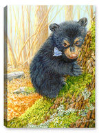 Painting of a Bear and the Butterfly -by Carol Decker - Printed on Canvas