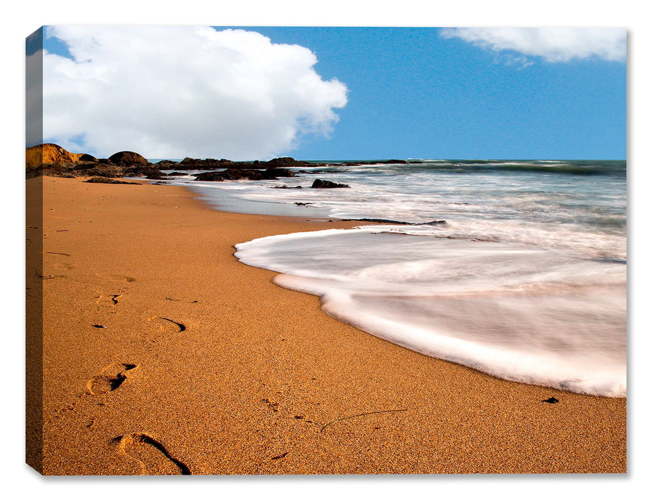 Footprints in the Sand Photo on Canvas