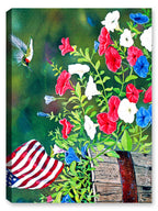 Garden Glory Hummingbird - Printed on Canvas
