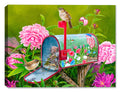 Garden Glory House Wrens by Carol Decker - Waterproof Canvas for Outdoor Use