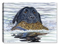 Good Boy - Black Lab by Carol Decker - on Canvas Wrap