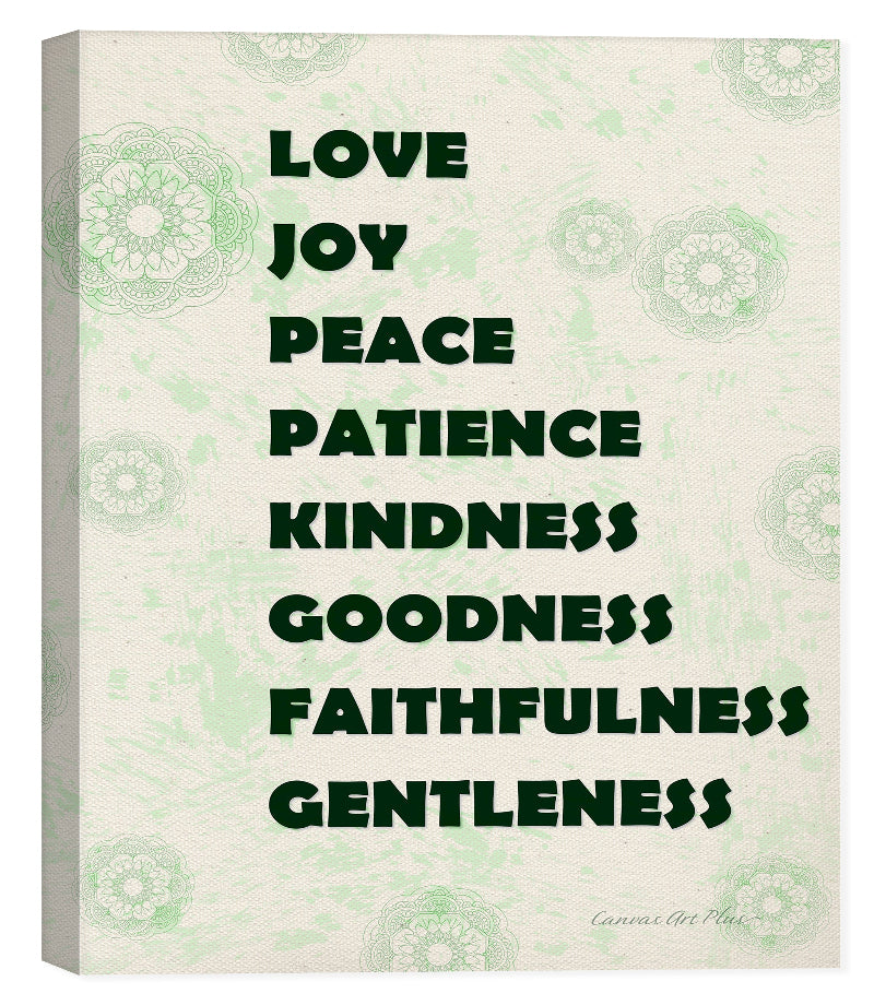Love, Joy, Peace Inspirational Print on Canvas