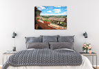 Painting of a Tuscan Village printed on Canvas - Hung on Bedroom Wall.