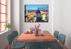 French Rooftops Painting - Printed on Canvas - Hanging on Dining Room Wall