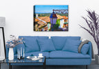 French Rooftops Painting - Printed on Canvas - Hanging on Living Room Wall