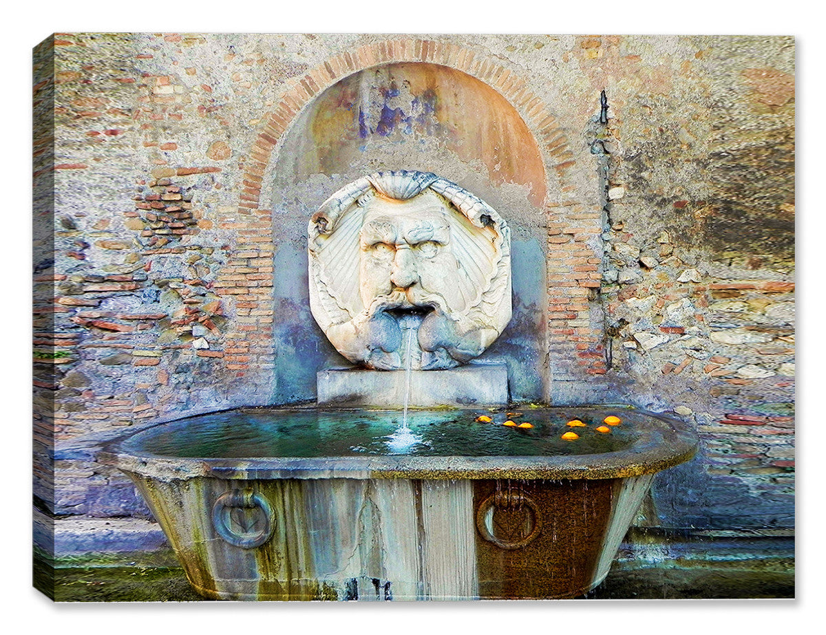 Image of famous fountain in Rome Italy - printed on Canvas