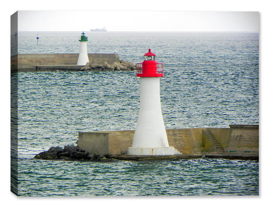 Lighthouses in the Sea - Printed on Canvas