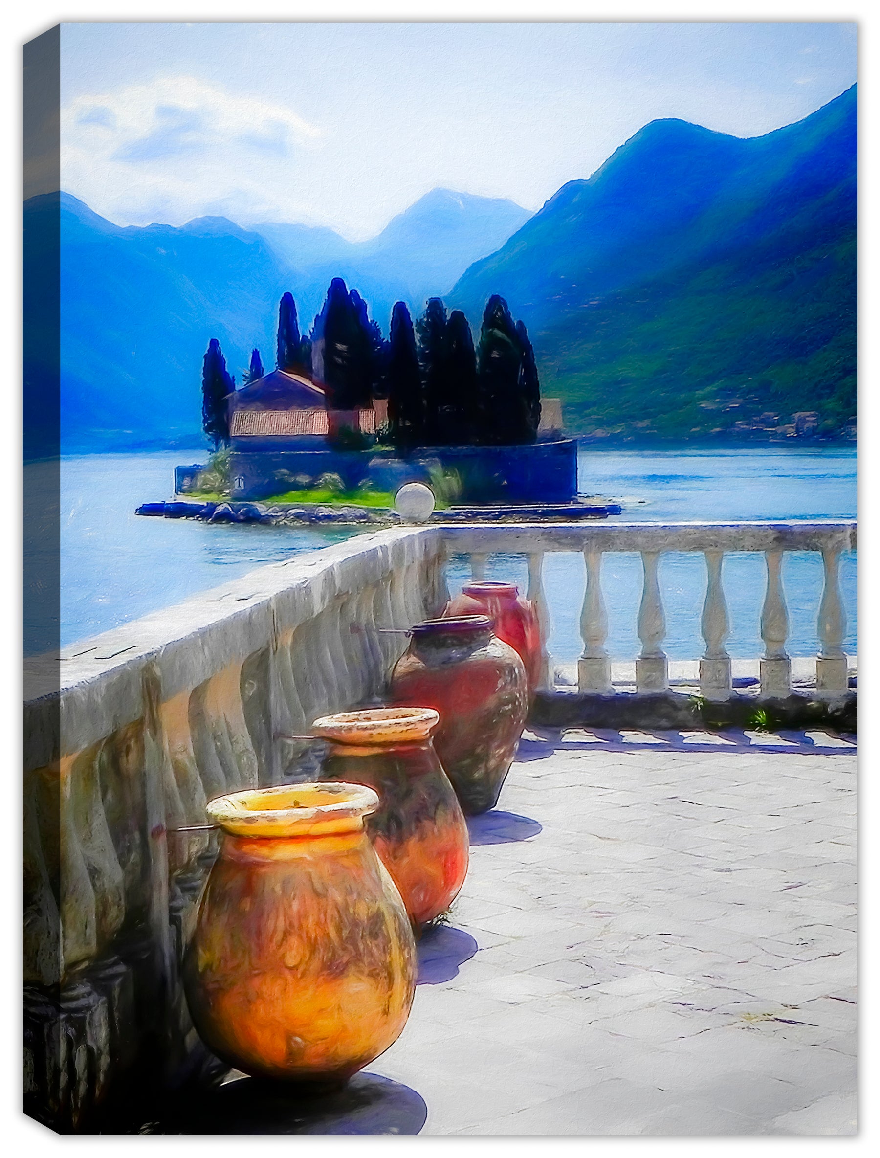 Kotor Balcony on Canvas Wrapped Frame