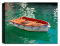 Image of a Row Boat in the Water in Portofino, Italy - printed on Canvas