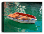 Image of a Row Boat in the Water in Portofino, Italy - printed on Canvas