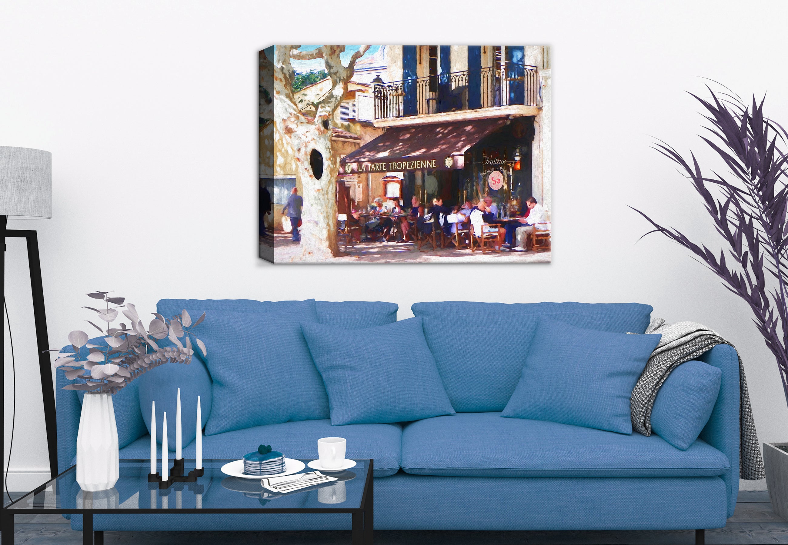 Fine Art Print of a French Bakery - Print on Canvas - Hanging on Living Room Wall