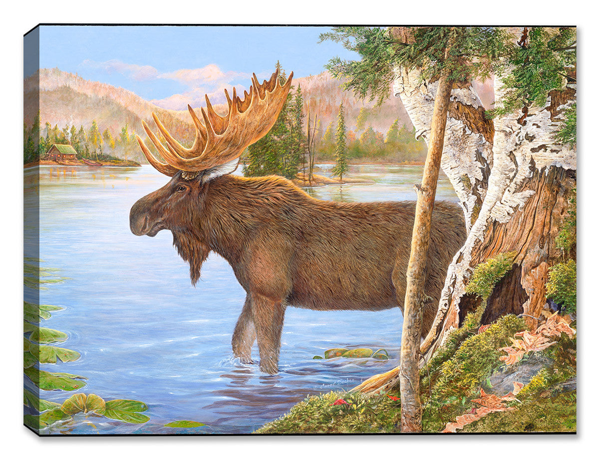 Majestic Moose Painting printed on Canvas - Waterproof Outdoor Print