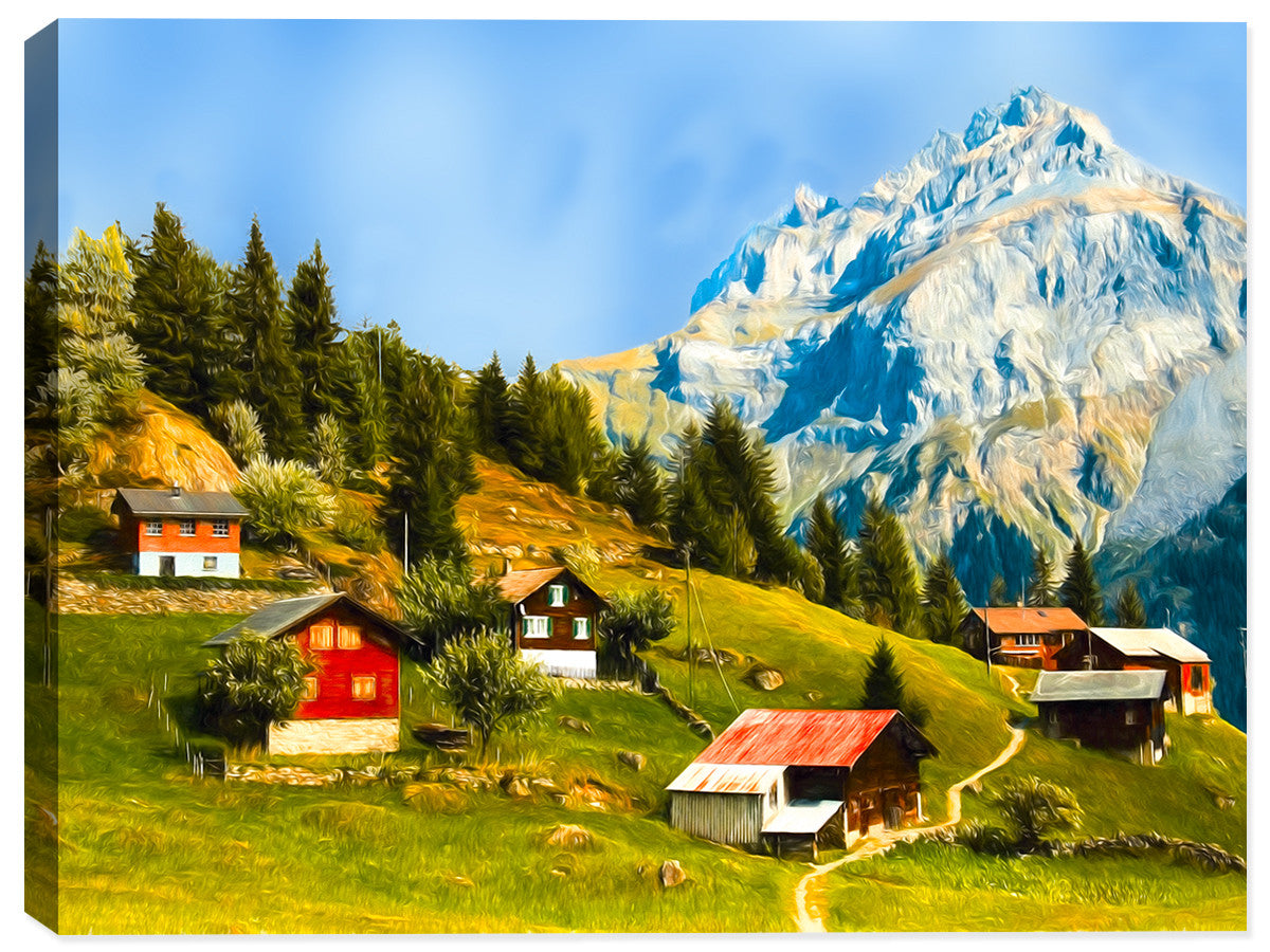 Home on the Moutain Side - Canvas Art Print - Canvas Art Plus