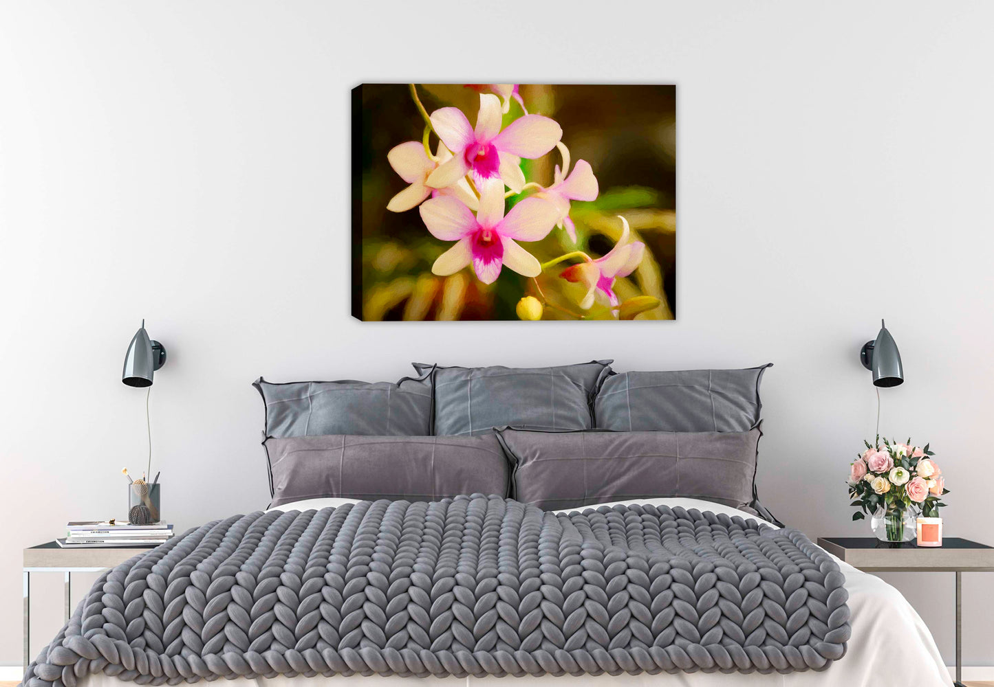 Orchid Painting on Canvas