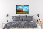 Country Barn Painting on Canvas Hanging on Bedroom Wall