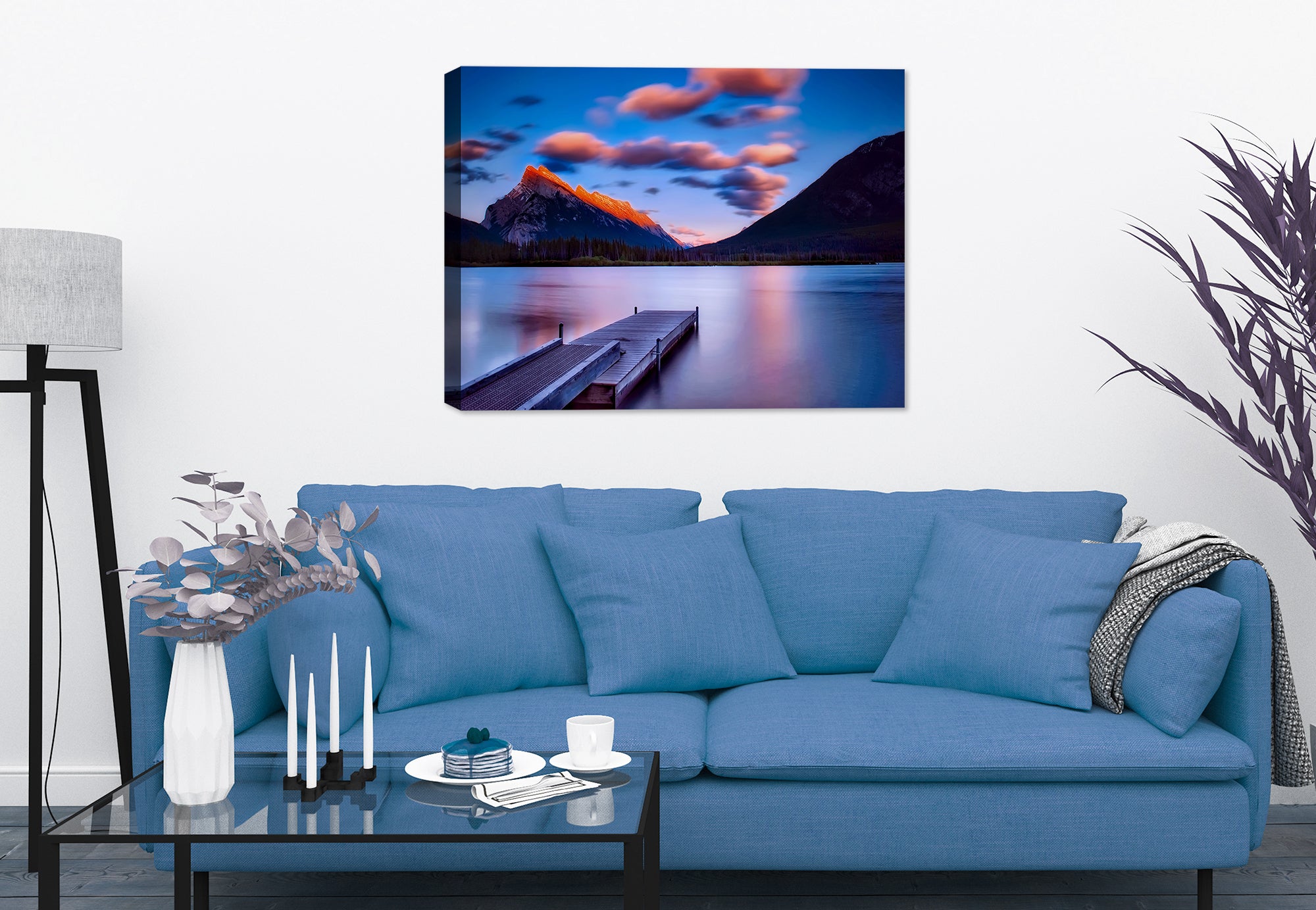 Dock on Still Waters - Fine Art Photo on Canvas - Hung on Living Room Wall