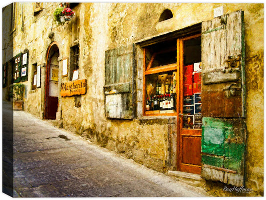 Tuscany Italy - Cafe Painted on Canvas