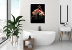 Fine Art Photography of Flamingos on Canvas - Hung on Bathroom Wall