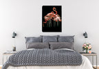 Fine Art Photography of Flamingos on Canvas - Hung on Bedroom Wall