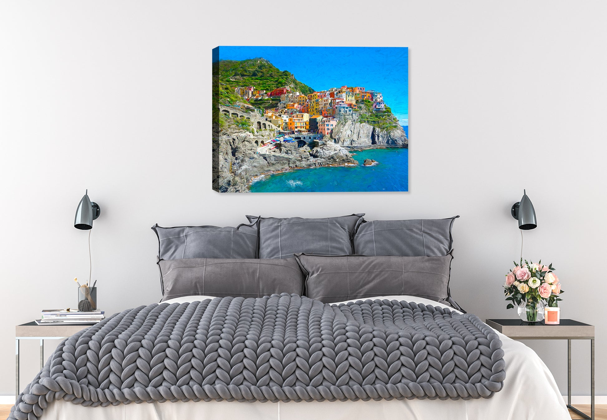 View of Cinque Terre Italy - Canvas Art Painting – Canvas Art Plus