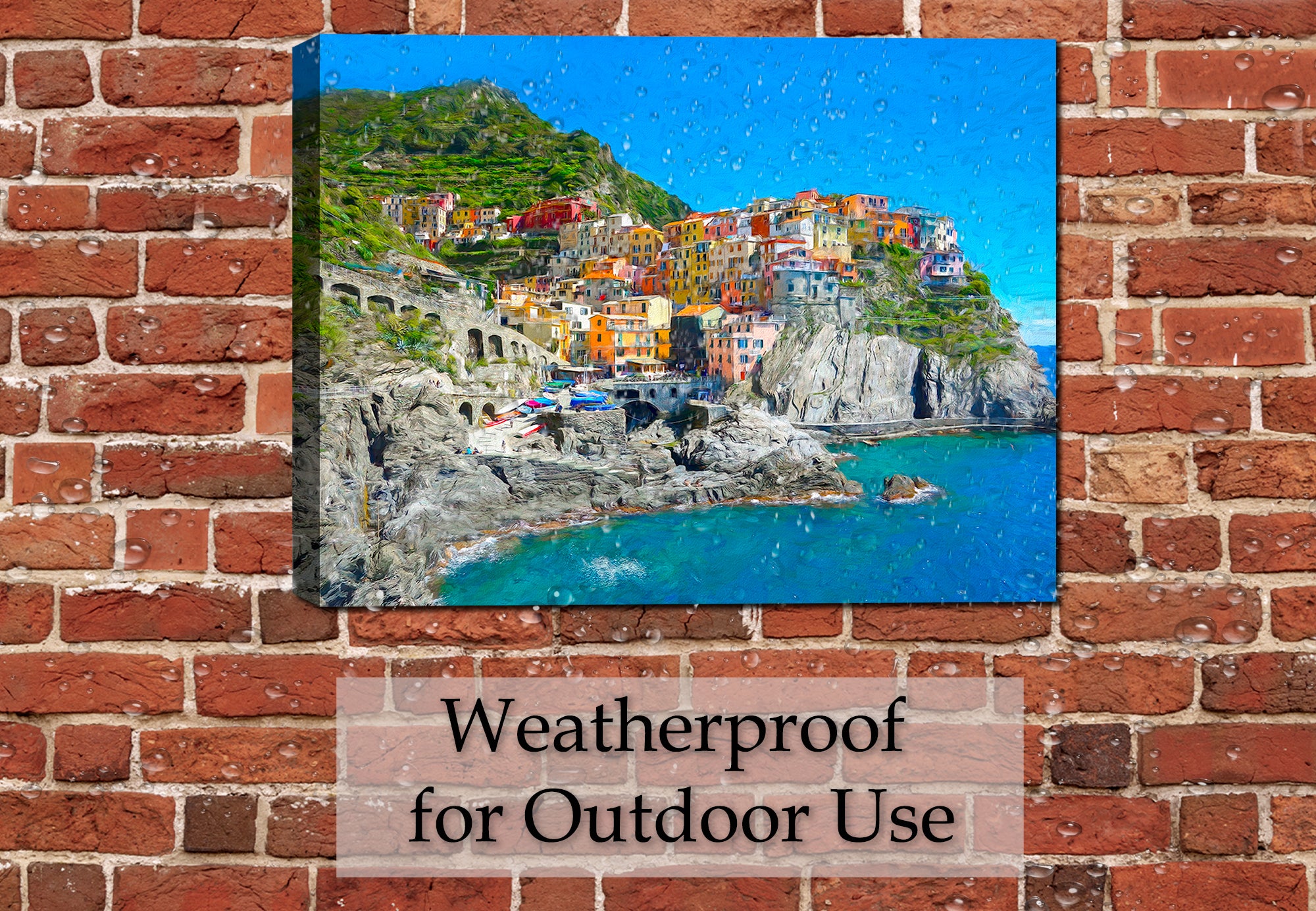 Alpine Way Image on Waterproof Canvas on Patio Brick Wall