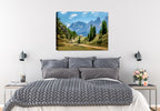 Alpine Way Image on Canvas on Bedroom Wall