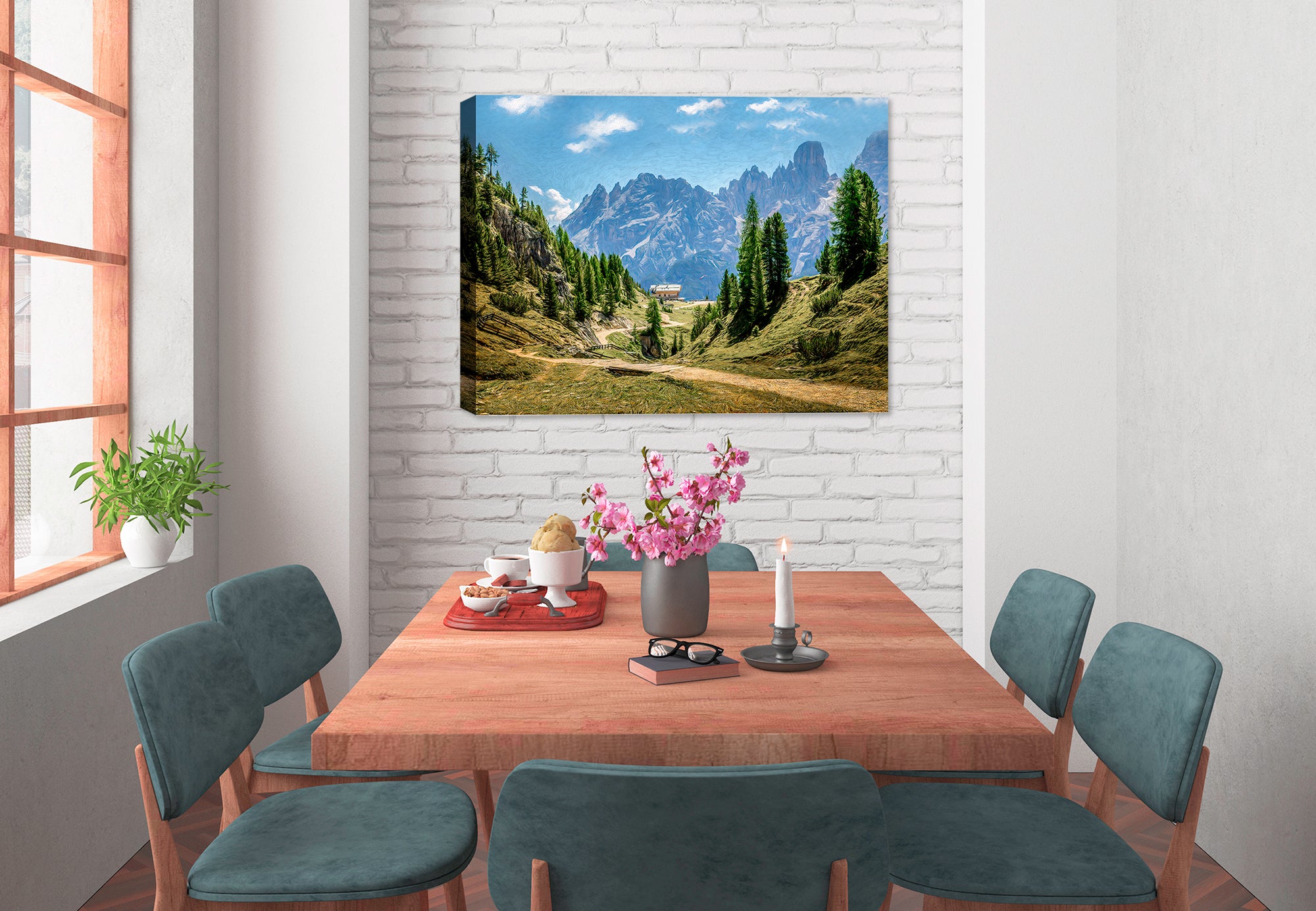 Alpine Way Image on Canvas on Dining room wall