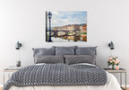 Ancient Bridge over the Water on Canvas hanging on Bedroom Wall