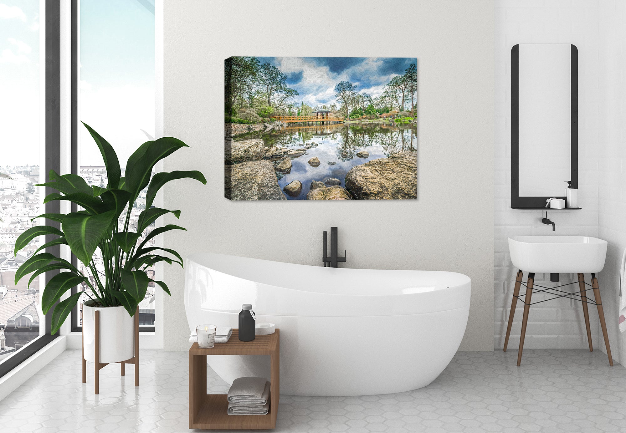 Walk in the Park Canvas Wrapped - Bathroom Wall