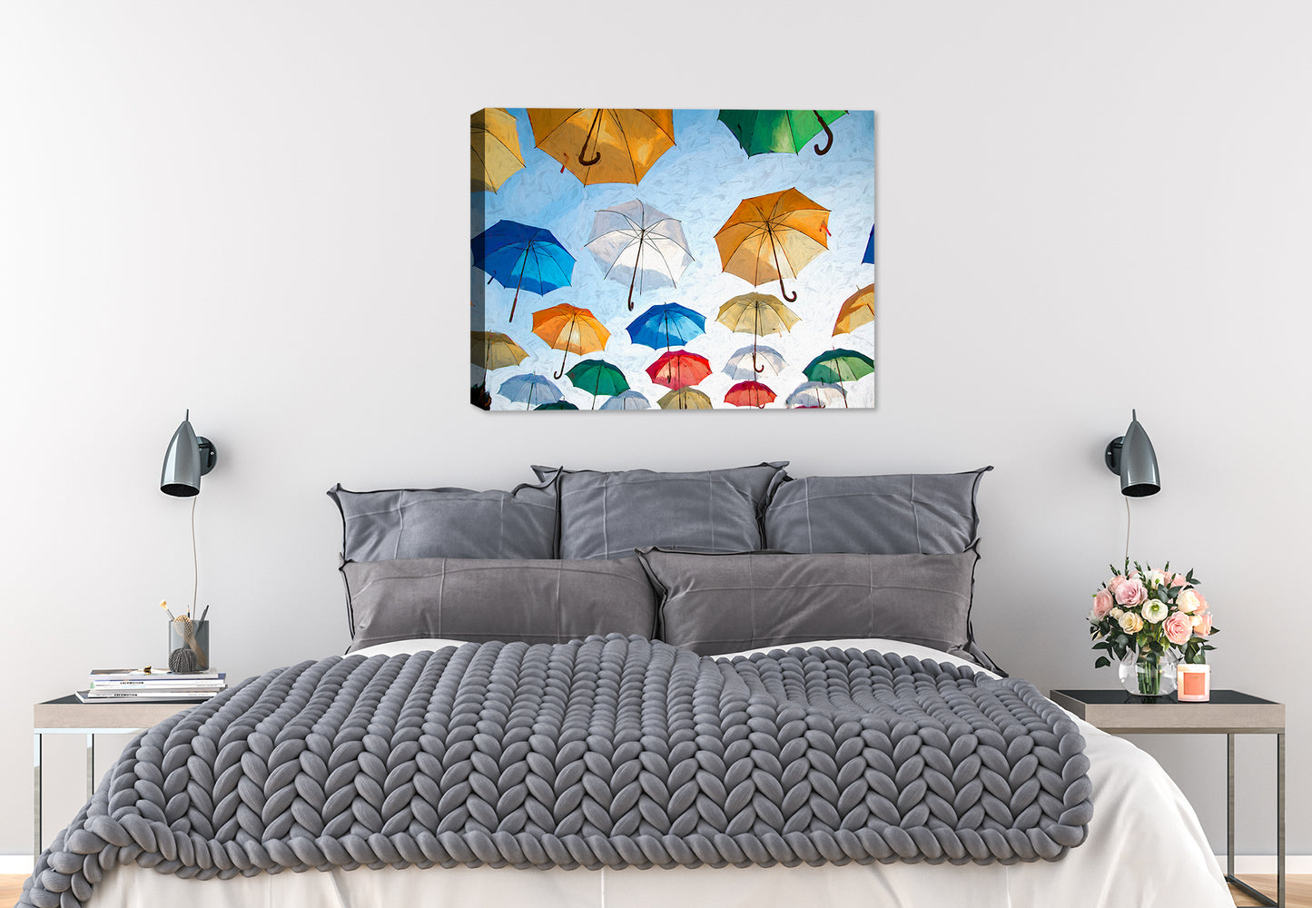 Sunny Day Umbrellas - Fine Art Painting