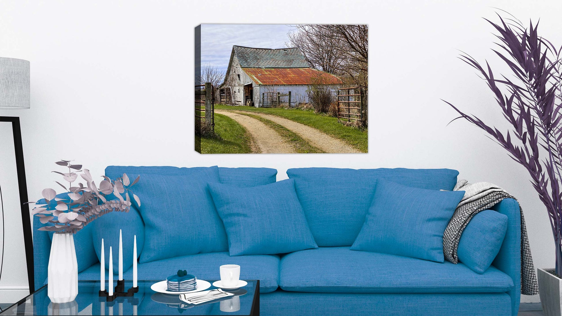 Barn on Living Room Wall