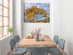 Photography of a cypress trees off the Atlantic Coast - printed on waterproof canvas - hanging on Dining Room wall