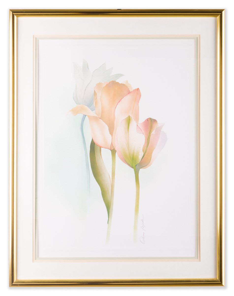 Tulips - by Oscar Tejeda (Lithograph) - Framed Art