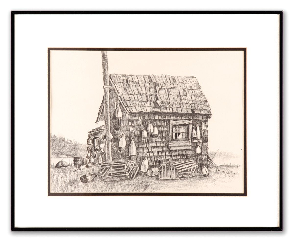 The Lobster Shack - Original Hand Sketched Print - Framed Art