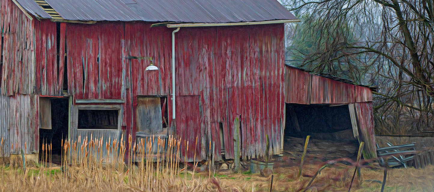 Abandoned Barn  - Digital Painting Giclee'