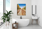 Railroad Track Painting on Canvas - Hanging on Bathroom Wall