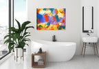 The Dance - Abstract Painting by Ray Huffman - Printed on Canvas - Hanging on Bathroom Wall.