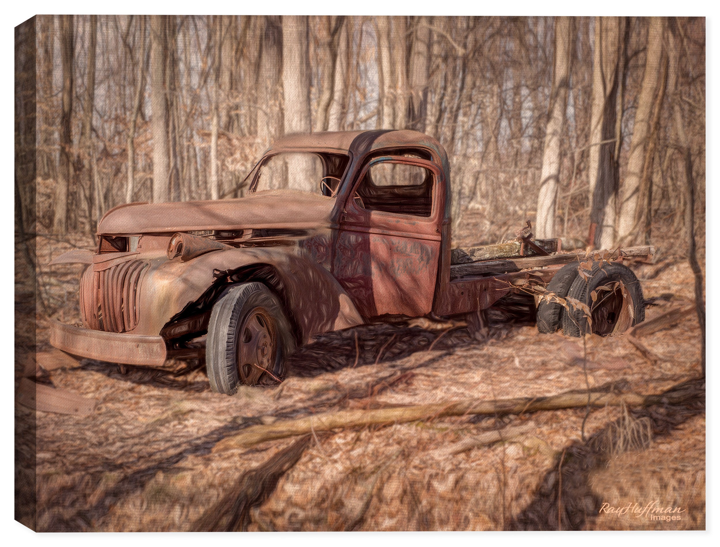 Image of an Abandoned Truck on Canvas 