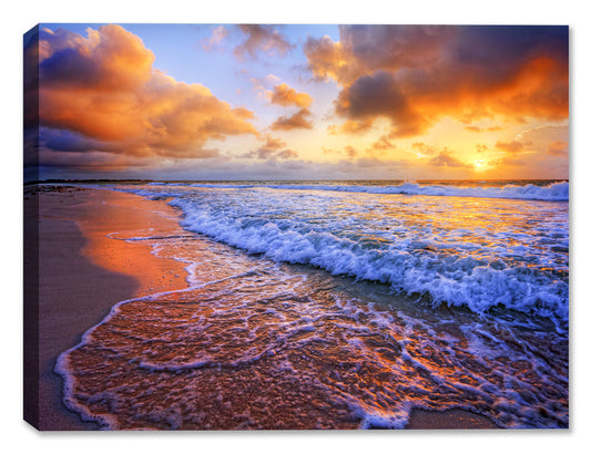 Ocean Sunset on the Beach - Canvas Art Plus