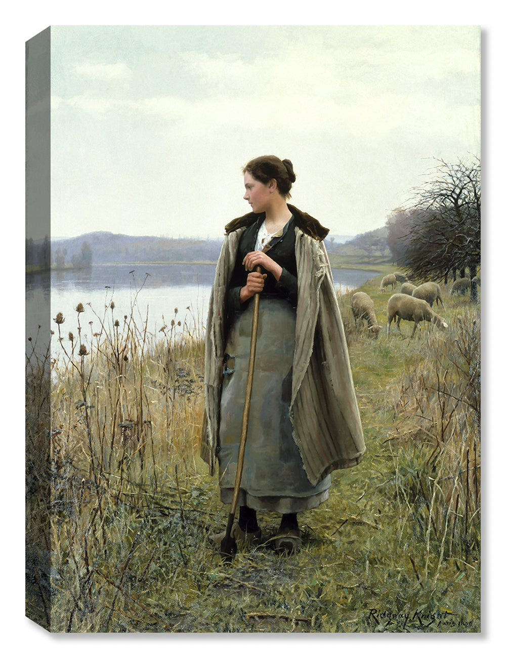 Shepherdess of Rolleboise on Canvas