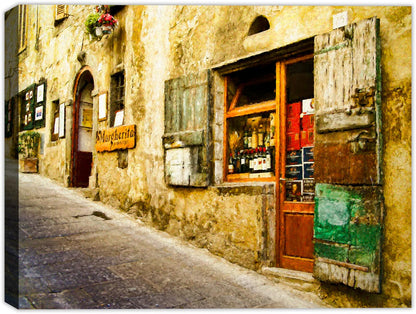 Tuscany Italy - Cafe Painted on Canvas
