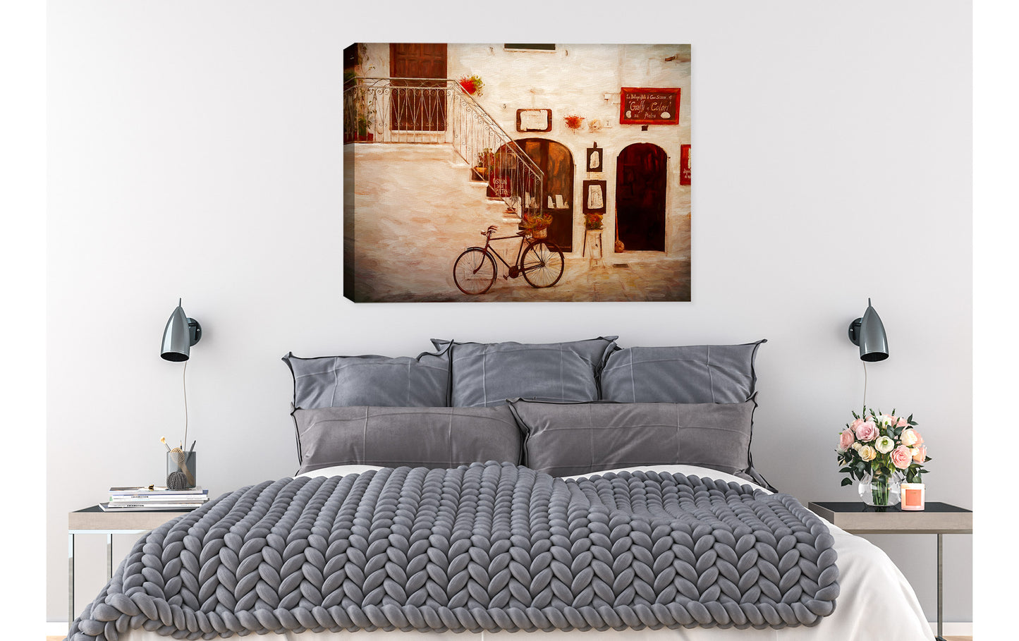 Vintage Bicycle on Canvas - Bed Room