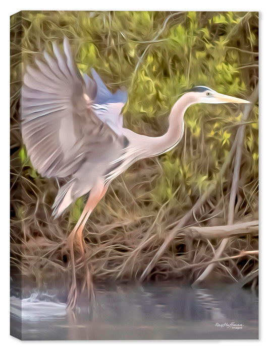 White Egret Painting on Canvas