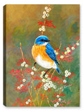 Painting of a Bluebird Beauty on a Dogwood Tree - Printed on a canvas wrap.